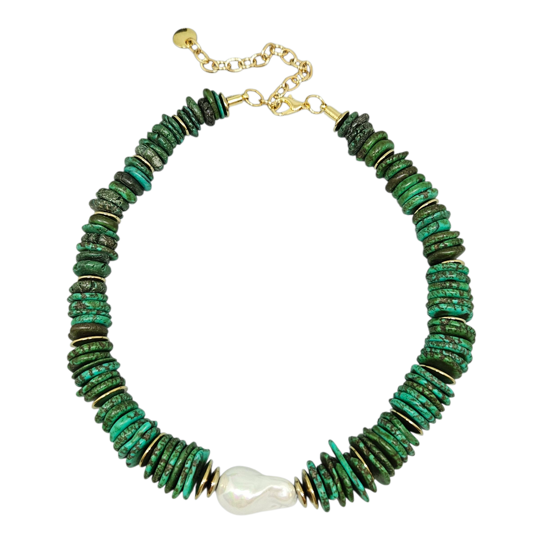 Colar Howlita Verde