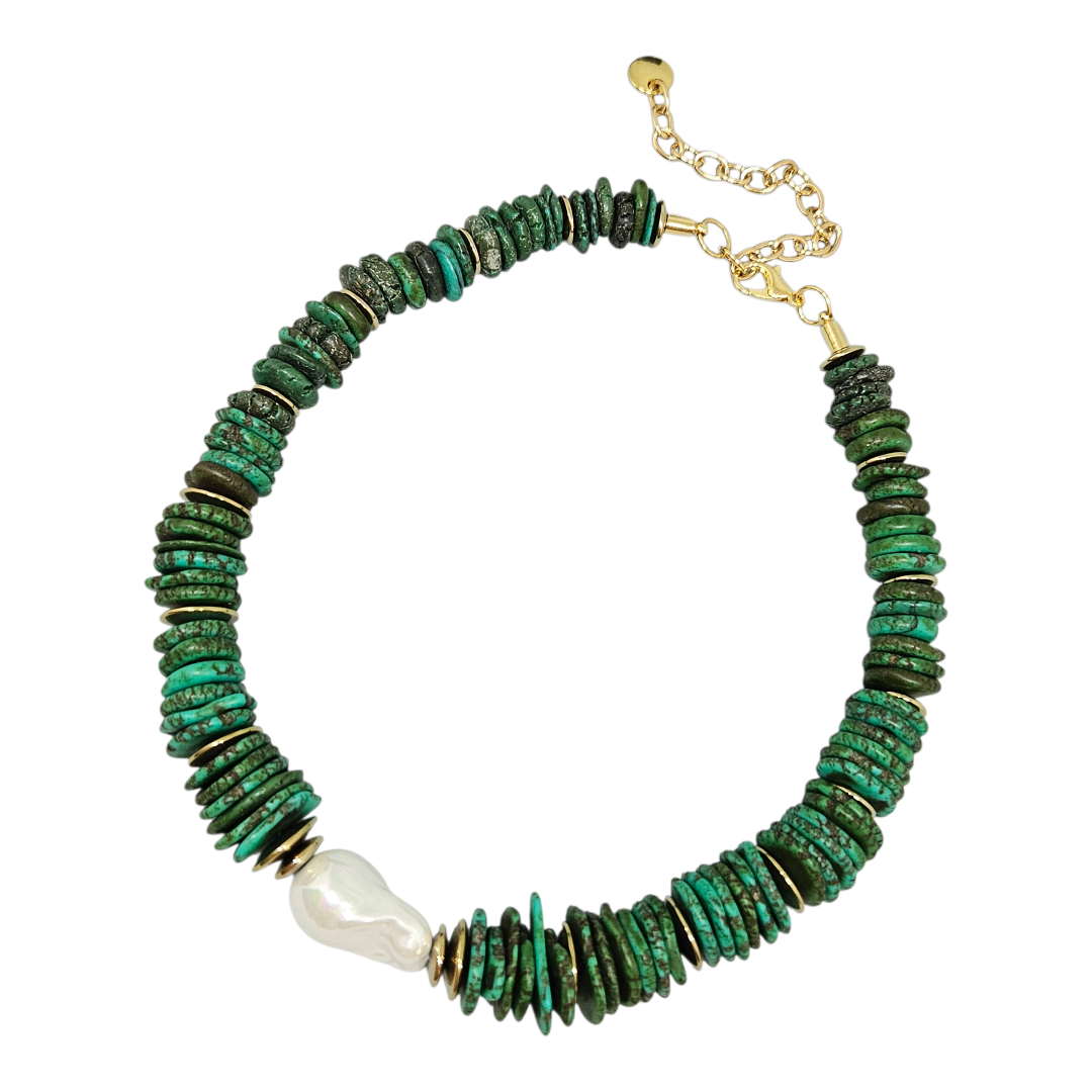Colar Howlita Verde
