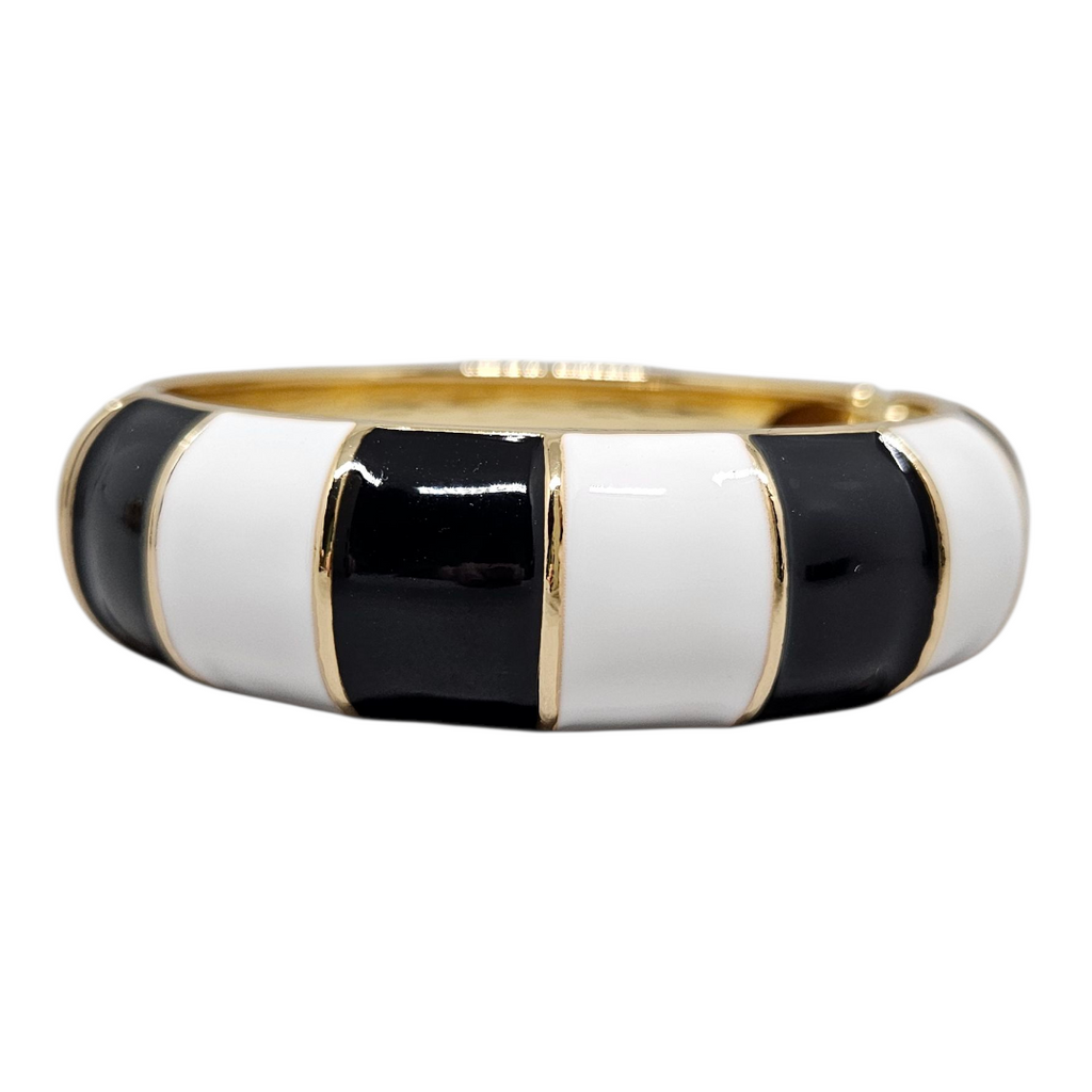 Bracelete Esmaltado Preto e Branco