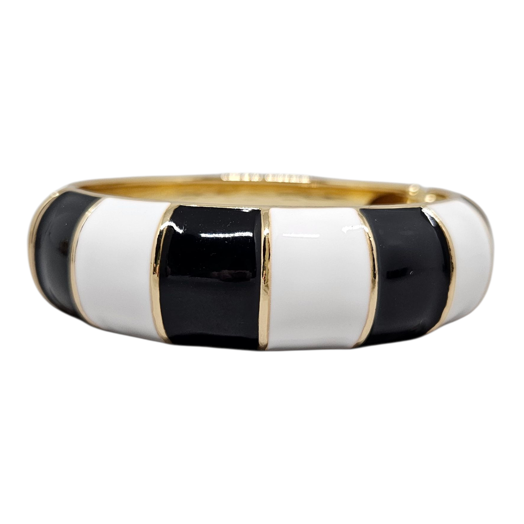 Bracelete Esmaltado Preto e Branco