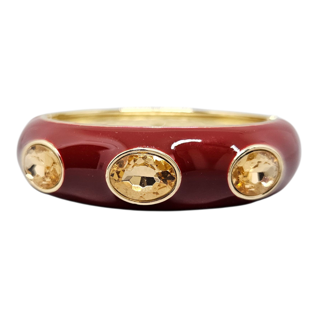 Bracelete Bordô com Cristais Champanhe