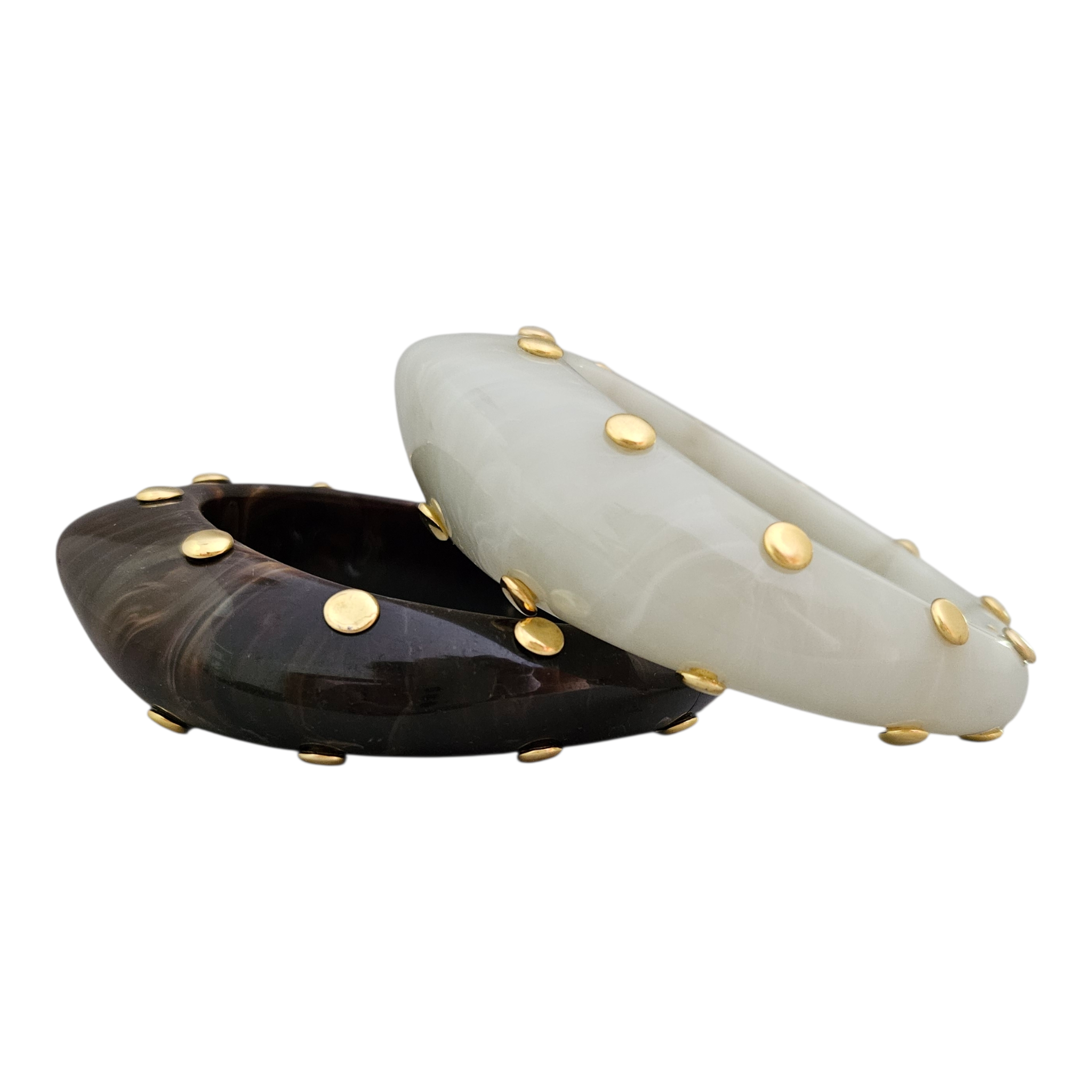 Bracelete Orgânico Tachas Douradas