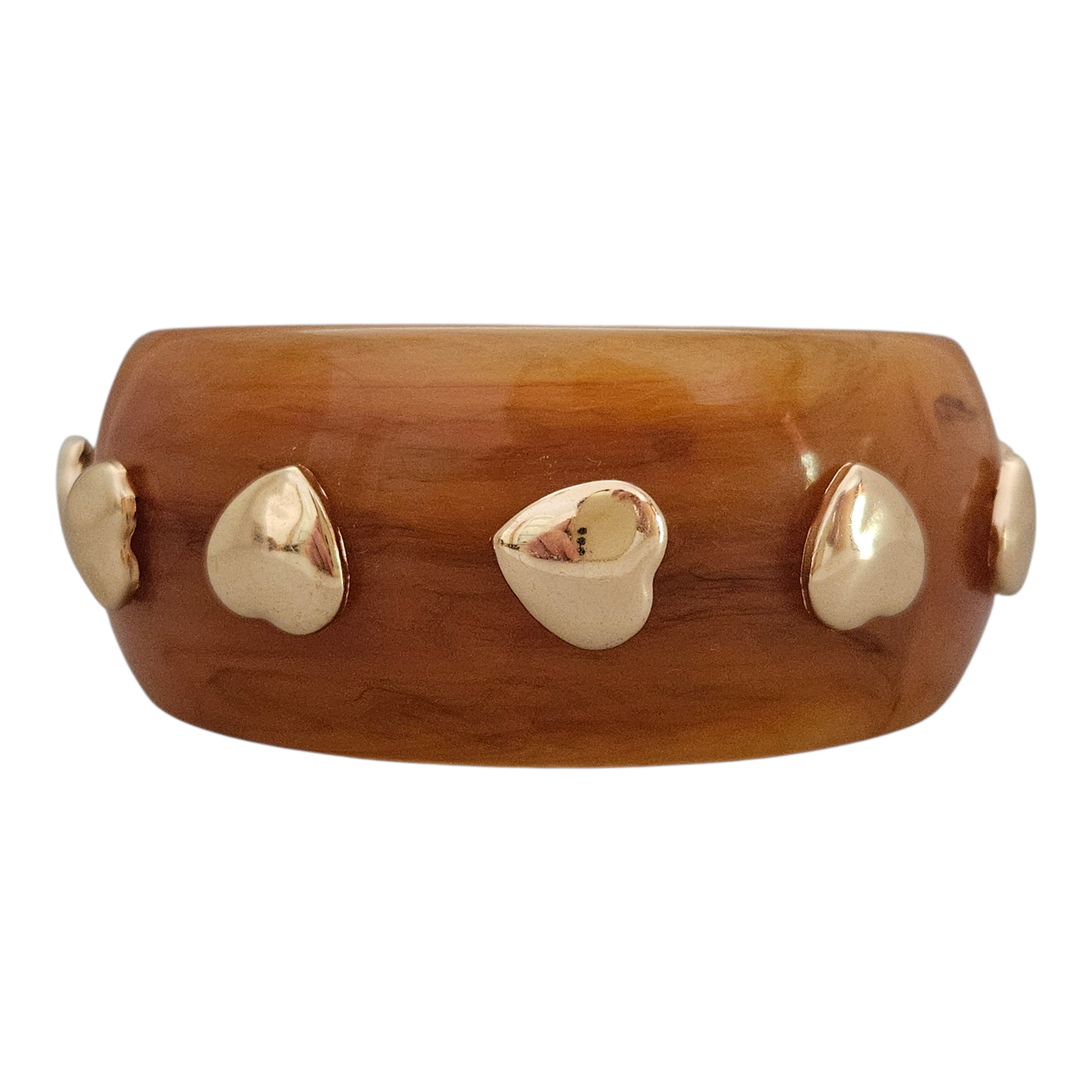 Bracelete Resina Tachas Coração
