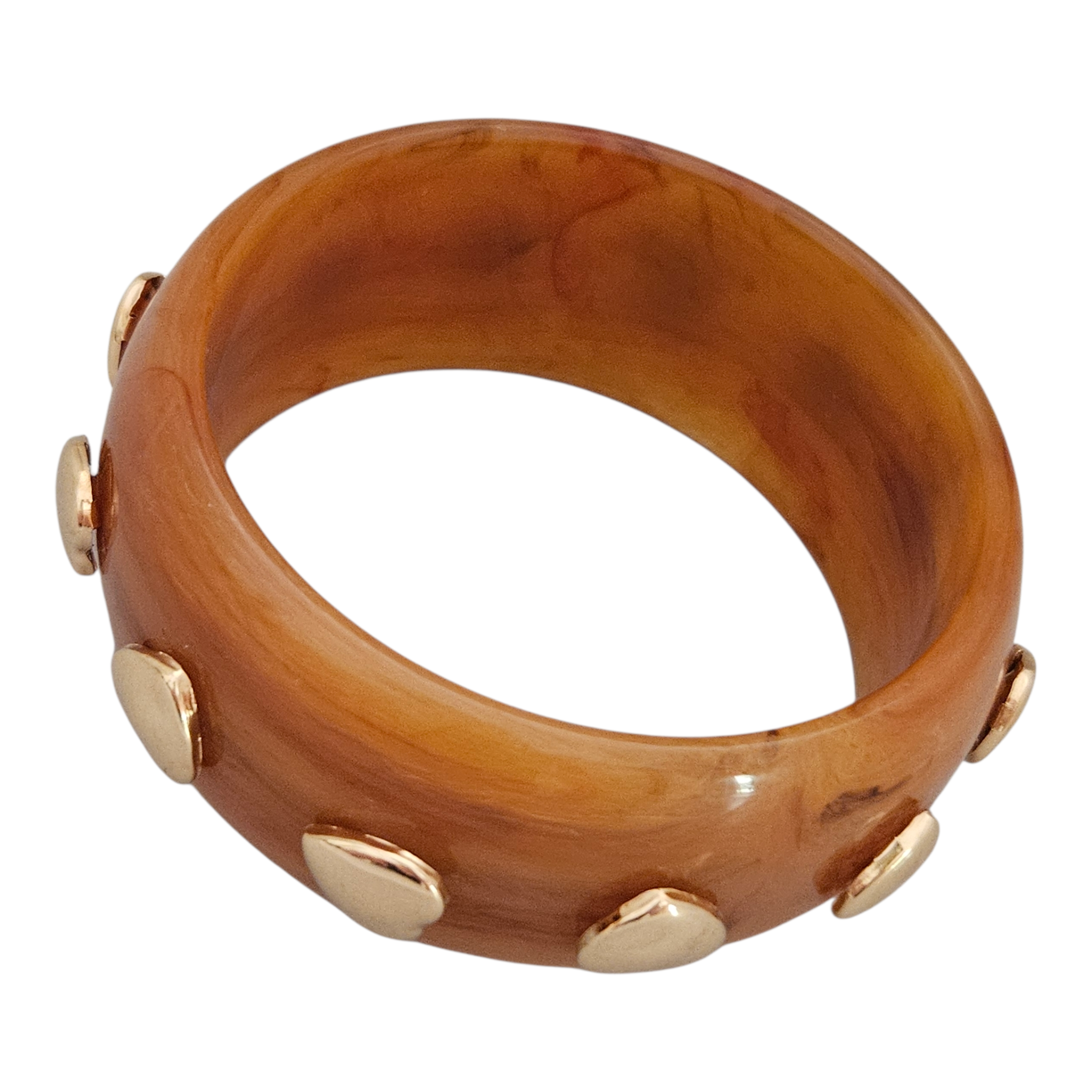 Bracelete Resina Tachas Coração
