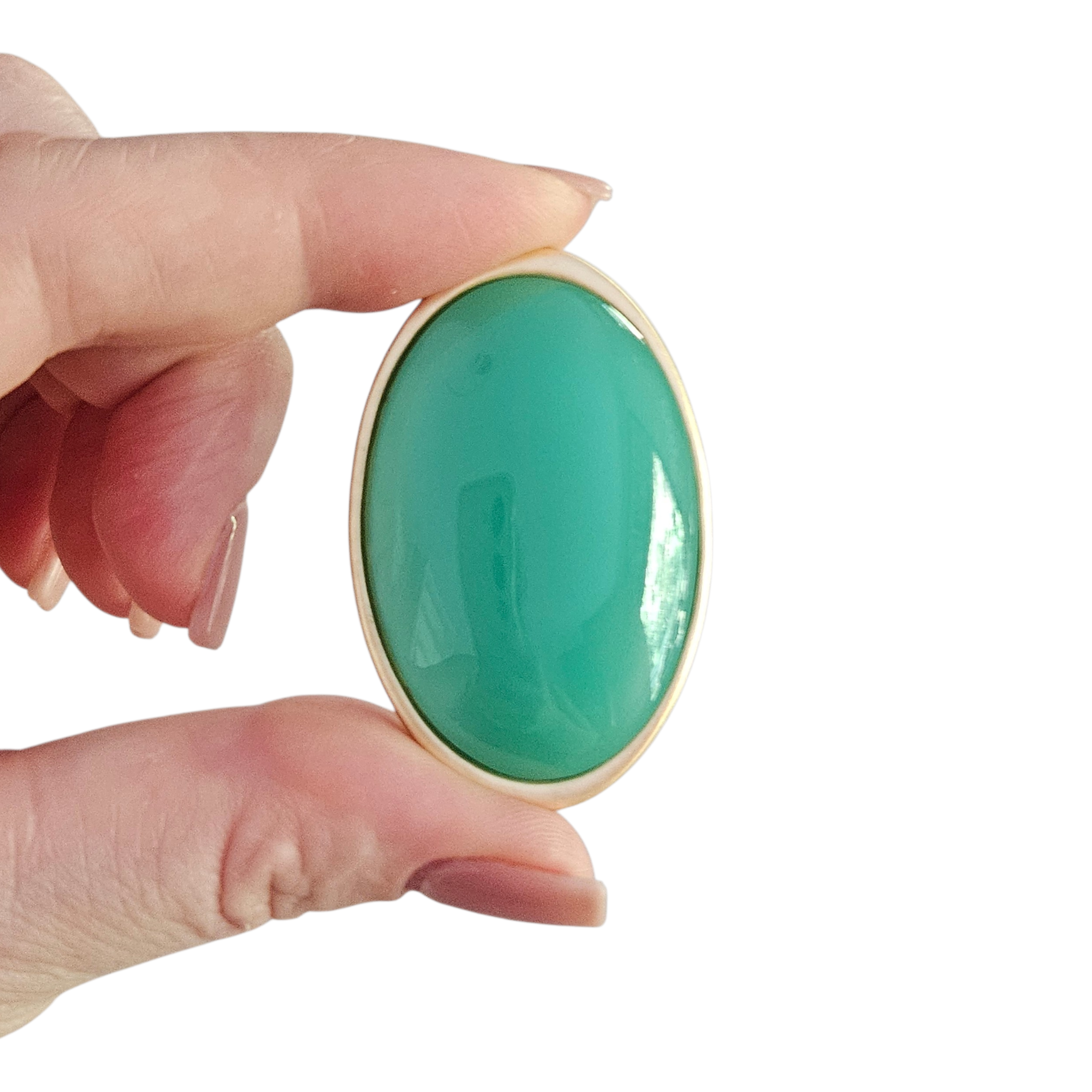 Brinco Oval Resina Verde