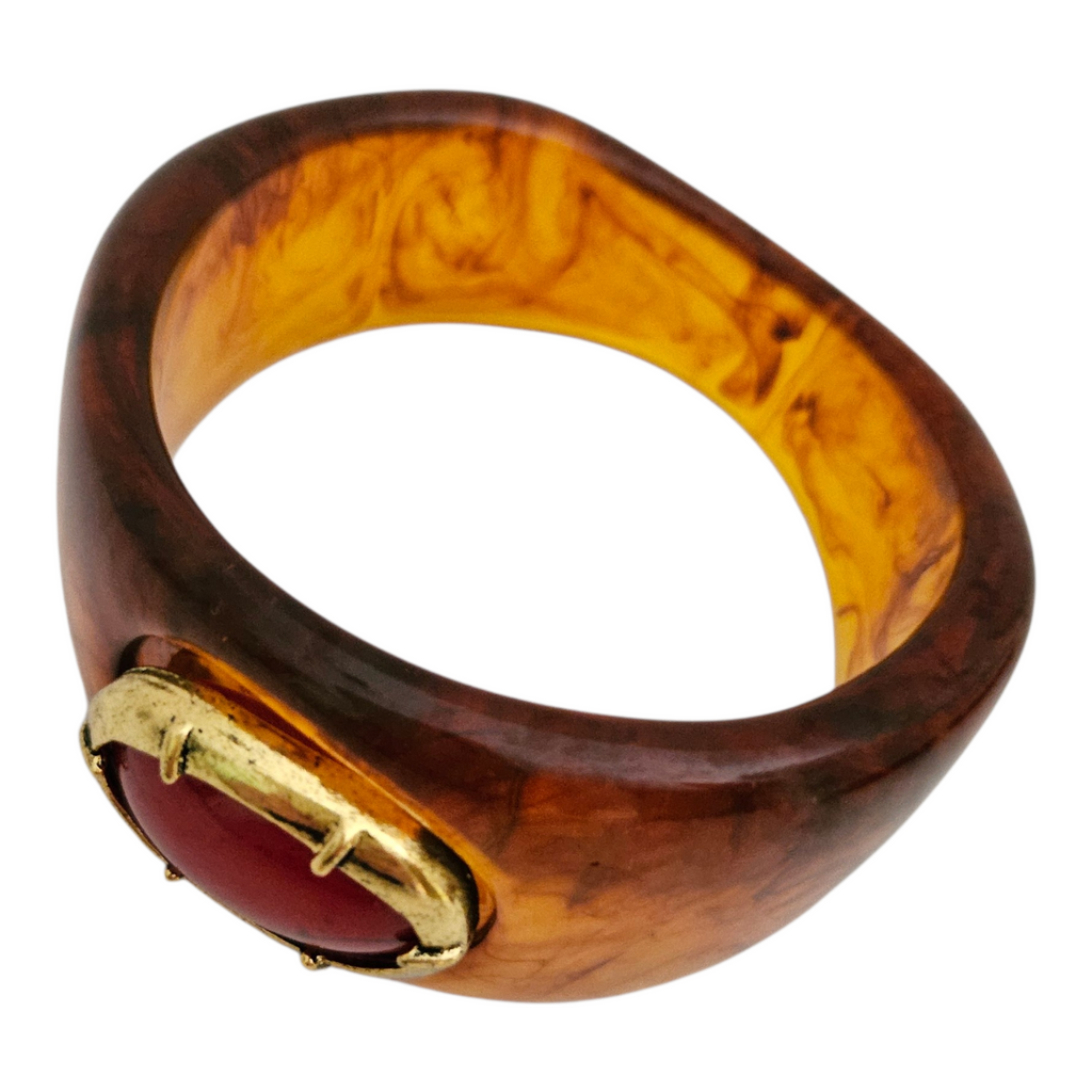 Bracelete Resina Marrom Taratruga