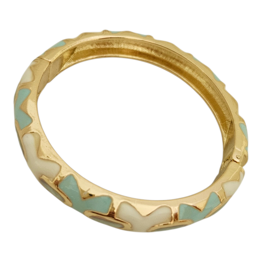 Bracelete Desenhos Geométricos Azul Claro
