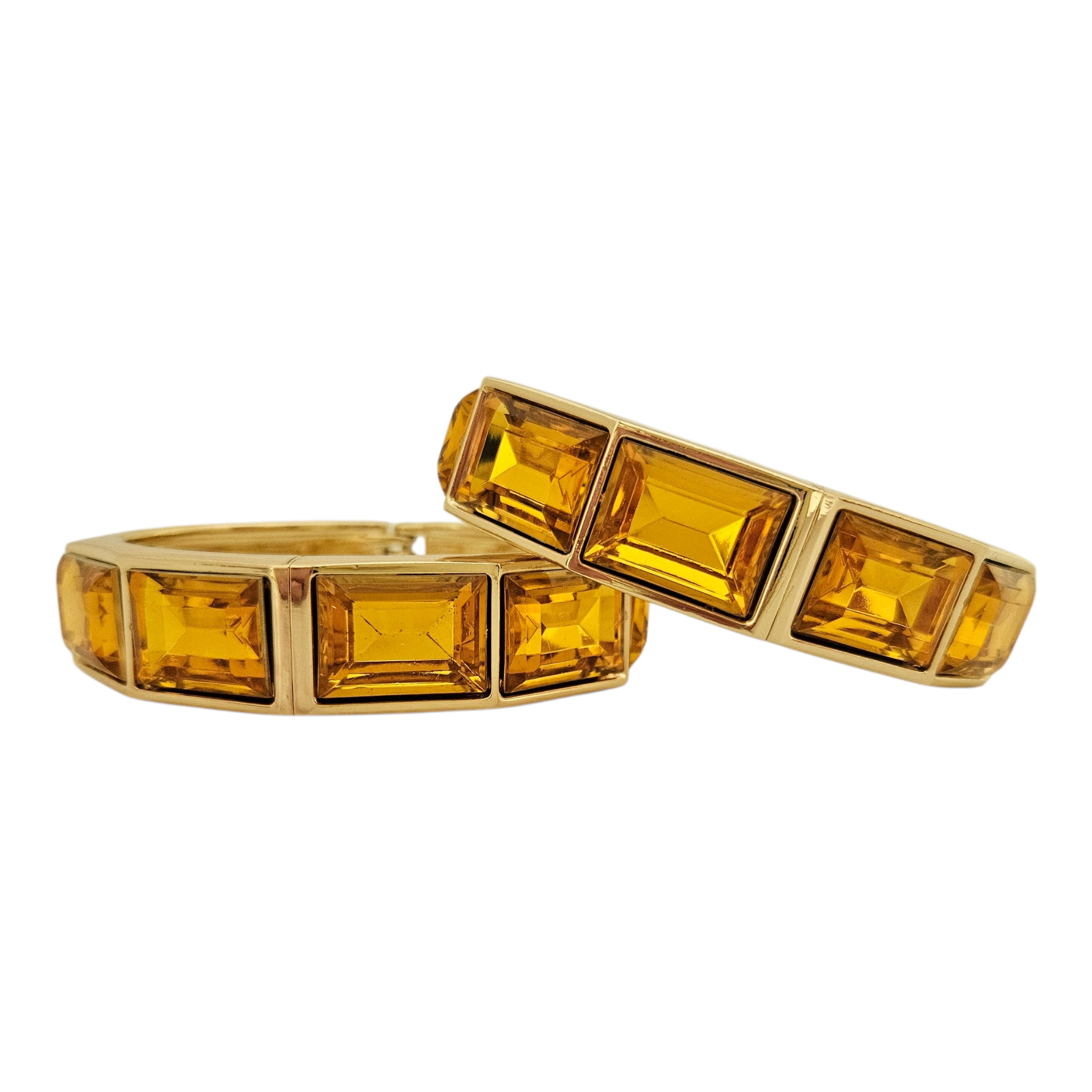 Bracelete Dourado Cristal Amarelo