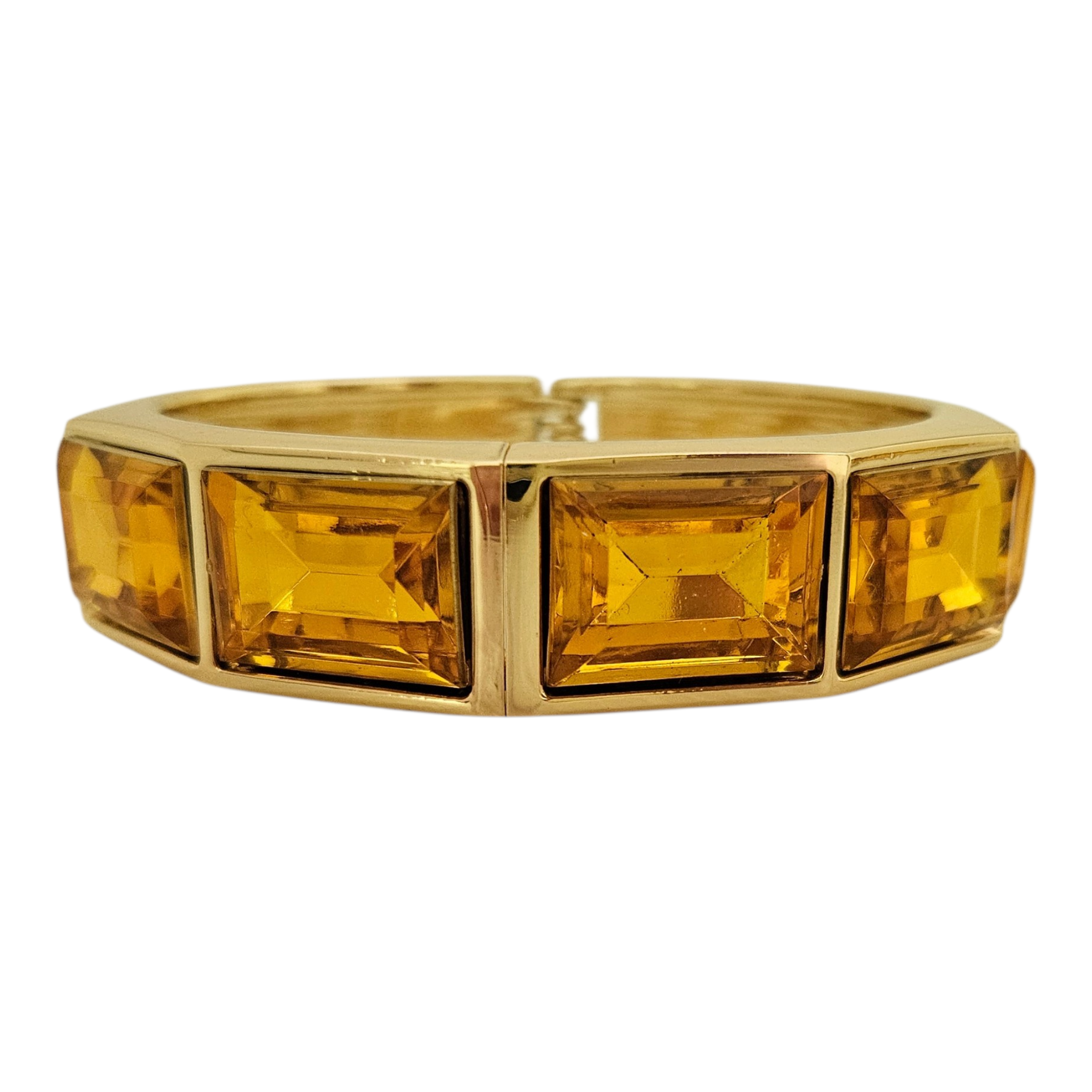 Bracelete Dourado Cristal Amarelo
