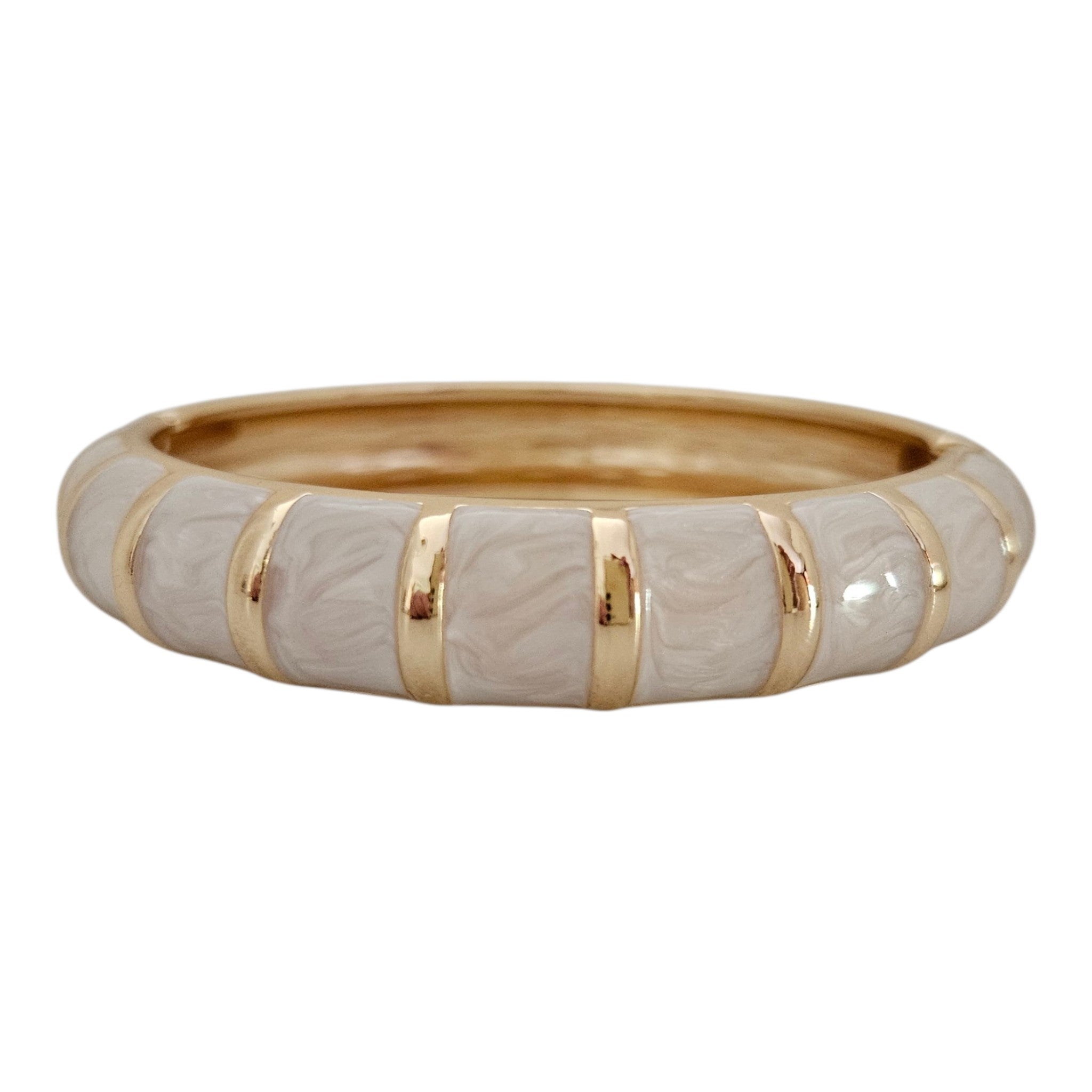 Bracelete Listras Bege Perolado