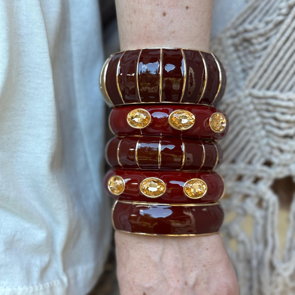 Bracelete Esmaltado Bordô