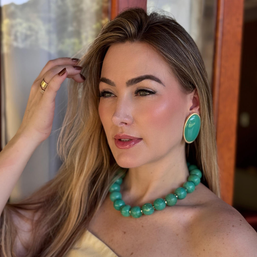 Colar Howlita Verde